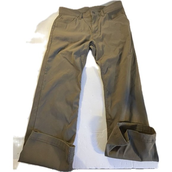 prAna Breathe Pants 34 X 29 Brown Slim Fit 5 Pocket Straight Leg Casual Hiking - Picture 3 of 13